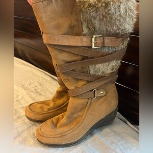 Qupid wedge boots- size 10 ladies